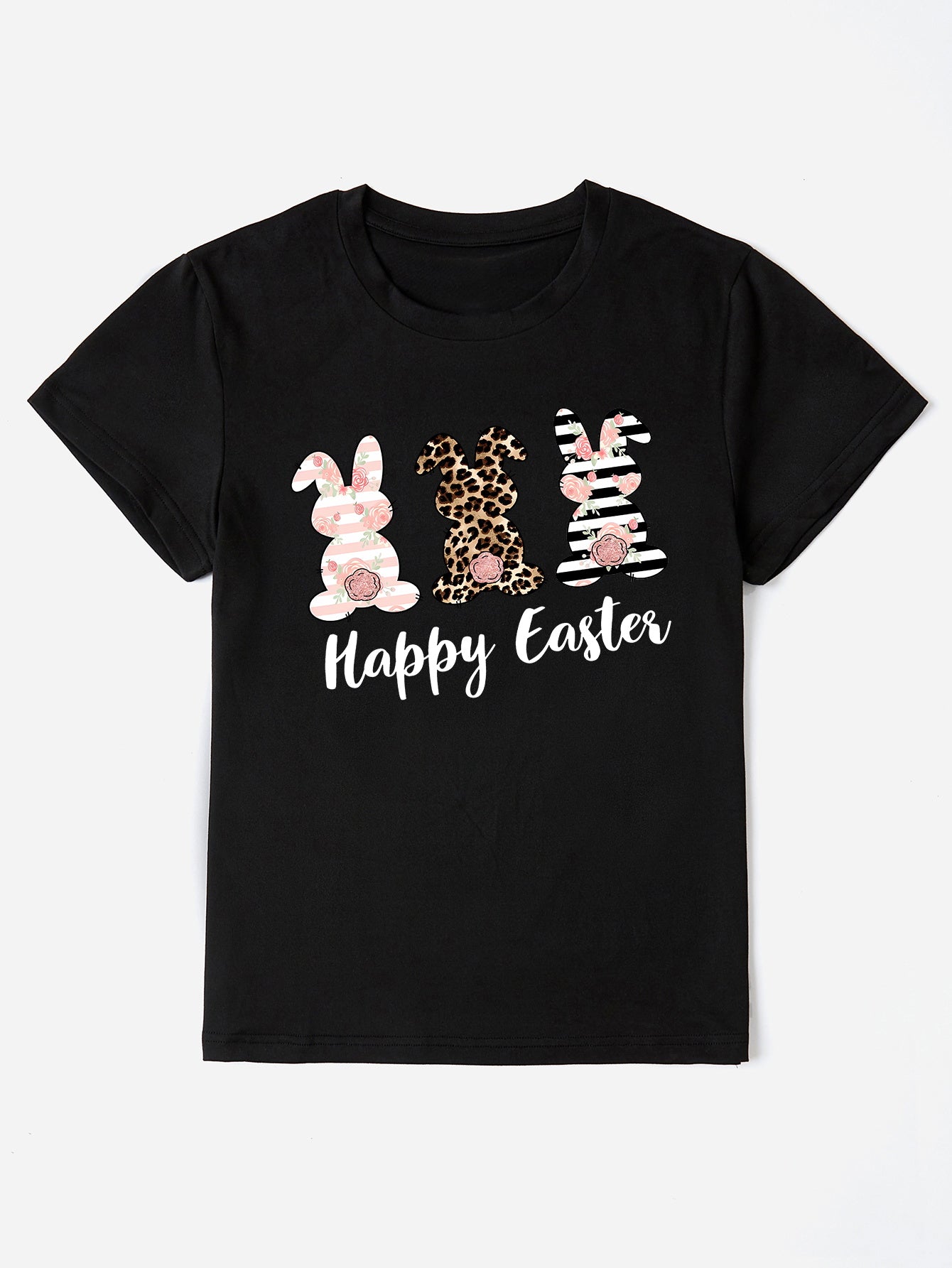 HAPPY EASTER Round Neck Short Sleeve T-Shirt